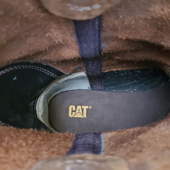 CAT Caterpillar Revolver Brown Oiled Leather Distressed Work Boots 13 WIDE - Picture 6 of 9
